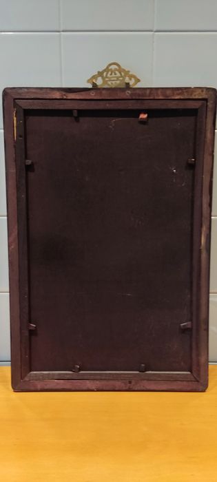 Quadro em pintura vidro reversa de imperador chinês