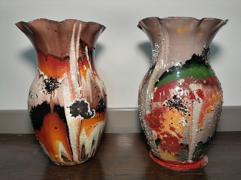 Stary wazon PRL emaliowany, new look, Olkusz, 2 szt.