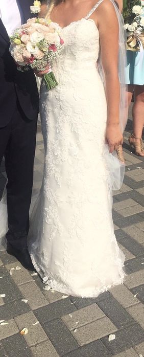 Suknia ślubna Rebbeca Ingram ,,Sandra” rozmiar 36+ długi welon zmiany!