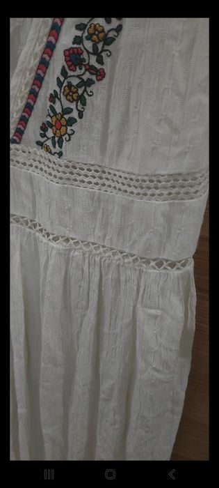 Tunika narzuta s 36 zwiewna haftowana sukienka biala