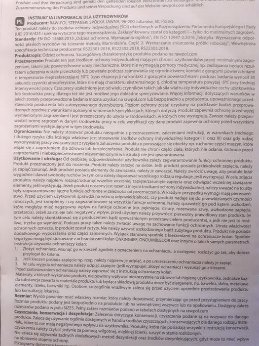 Odzież ochronna L Reis Syberia