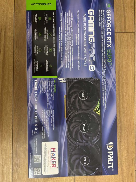 Nowa Karta graficzna RTX 5070ti 16GB Palit Gaming Pro-S
