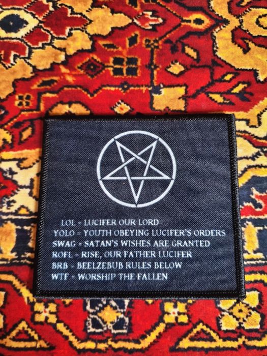 Naszywka pentagram skróty metal rock goth alternative gotyk