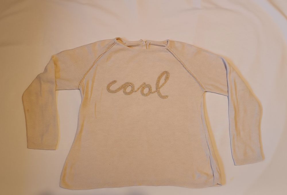 Camisola malha fina. Menina 7 Anos