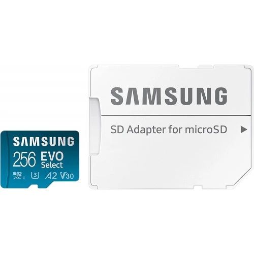Карта памяти 256Gb Samsung EVO Select microSDXC (UHS-І U3) class 10 A2 V30 (R130MB/s, W30MB/s) (adapter SD)