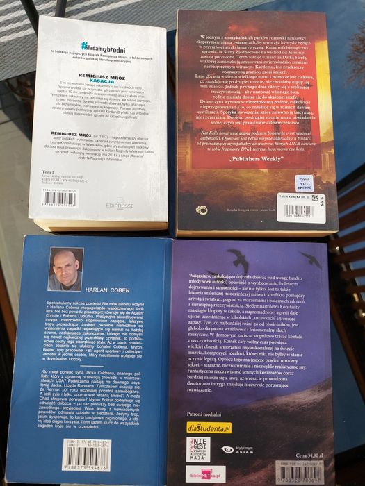 Książki, książka Harlan Coben, Mróz i inni