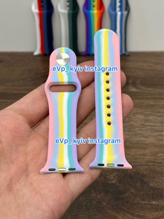 Ремінець браслет Apple Watch 38/40/41mm Ремешок епл вотч Rainbow