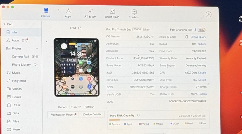 Ipad 11 pro ,2 generacji , 256gb cellular