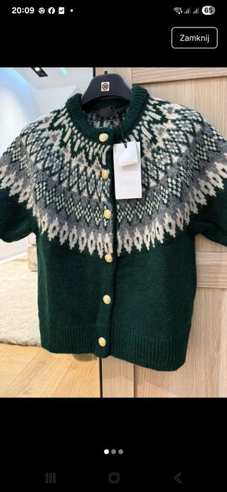 Kardigan żakardowy nowy damski r.38 Zara