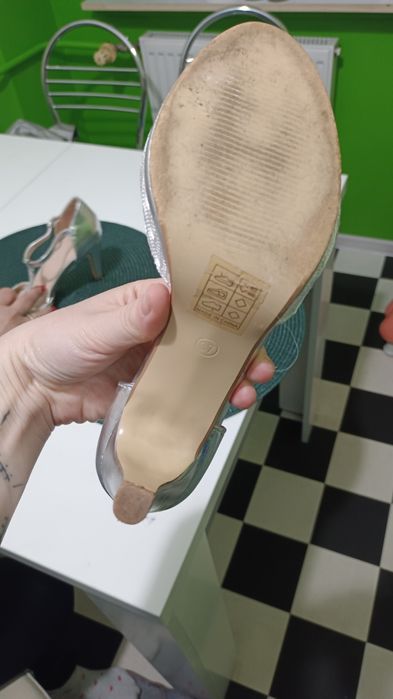 Buty srebrno-białe/ślubne