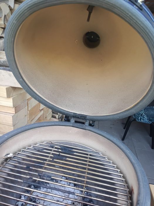 Piękny ceramiczny grill Kamado Compact 15" BBQ granatowy