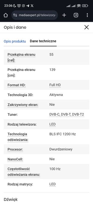 Telewizor PANASONIC LED TX-55AS640