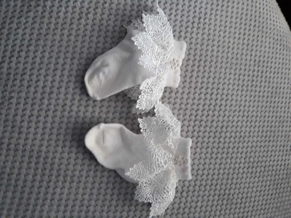 sukienka do chrztu, opaska, skarpetki