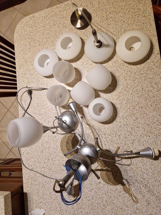 klosze do żyrandola, lampki szkło mleczne