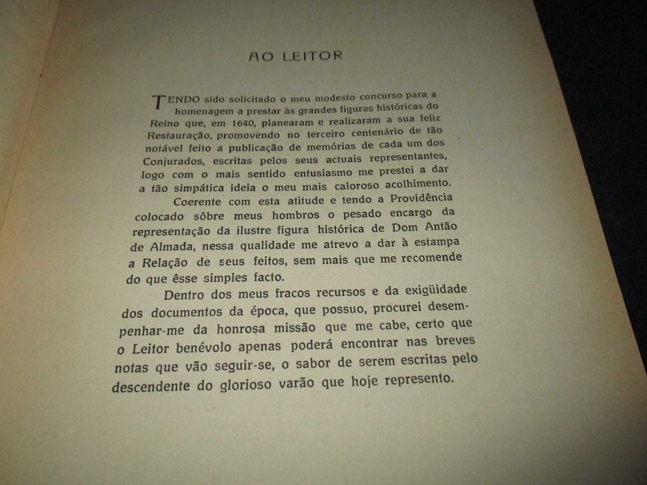 Livro Relação dos feitos de Dom Antão dAlmada 1940