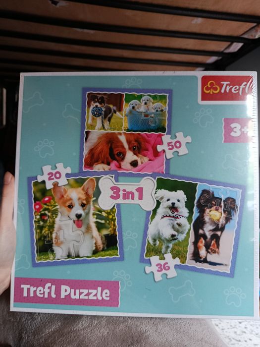 Trefl puzzle 3 w jednym, szczeniaki,  psy nowe