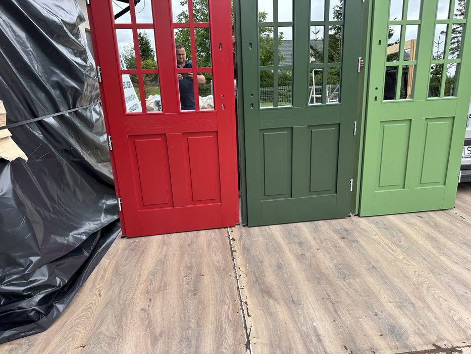 Drzwi zewnętrzne drewniane  zielone czerwone czarne białe Cała Polska