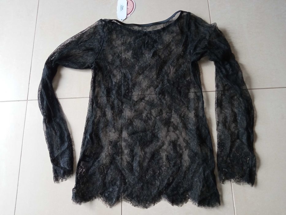 Marilyn Hot Poupee Top Diane S/M bluzka koronkowa czarna bielizna
