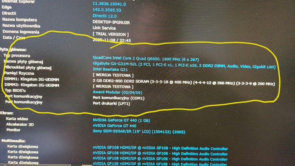 Gigabyte GA-G31M-2SL  + Intel Core 2 Quad Q6600 + 4GB  DDR2-800