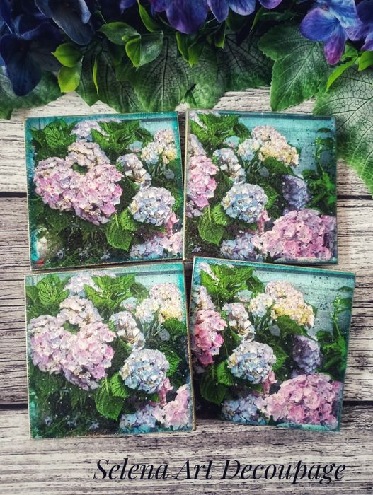 Ozdobne podstawki Magiczne Kotki vintage farmhouse shabby decoupage