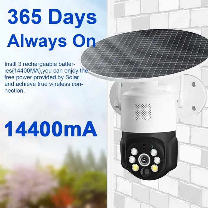 Camera PTZ com painel Solar 4G IP68 Autônoma Segurança Sem Fios