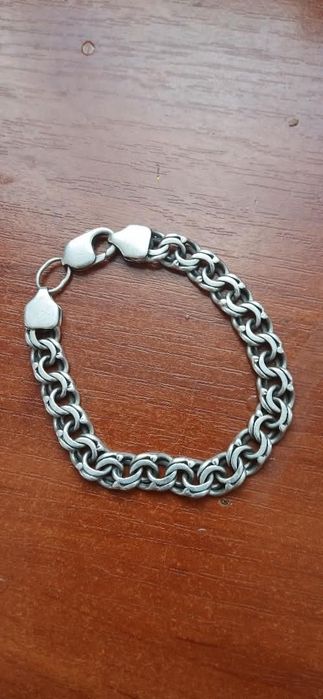 Набір срібний цепочка та браслет