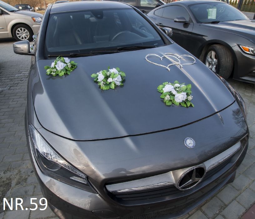 Dekoracja samochodu ozdoba na auto do ślubu WYJĄTKOWA 059