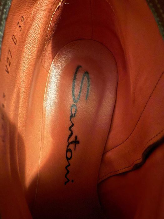 Ботильйони Santoni Італія оригінал 39 оливковий замша у стані нових