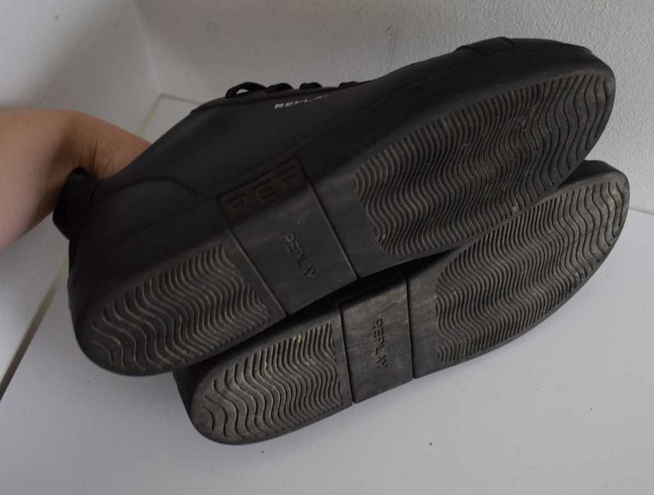 Replay Sneakersy buty czarne skórzane 42