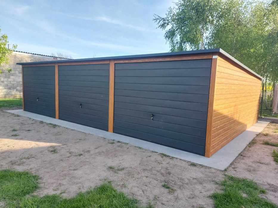 Garaż blaszany 9x5 PREMIUM kolor Dąb Orzech Grafit Garaże blaszane 9x5 9x6 9x7 dostawa i montaz w całej Polsce !