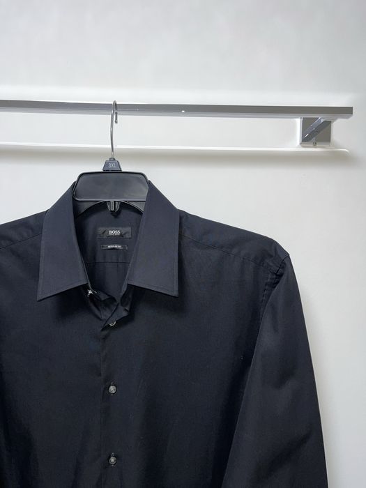 Hugo Boss regular fit рубашка черная мужская / Размер L-XL
