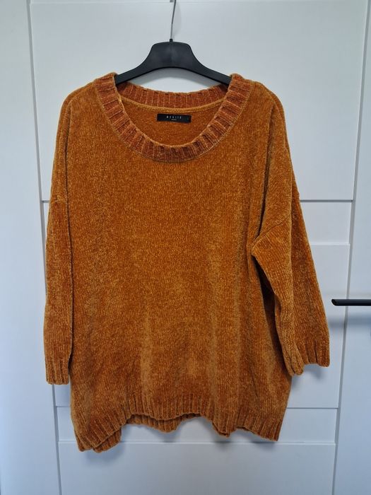 Mohito miodowy musztardowy sweter damski  L