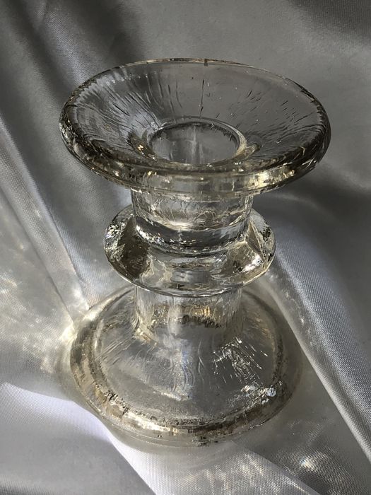 Świecznik szklany, Niemcy, vintage, midcentury