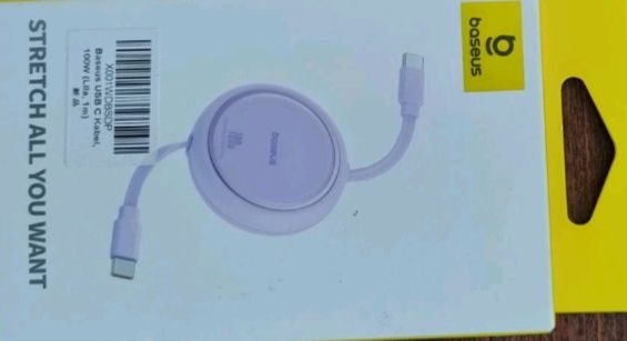 Швидка зарядка 100W: Висувний кабель Baseus Free2Draw Mini Retractable (ліловий)