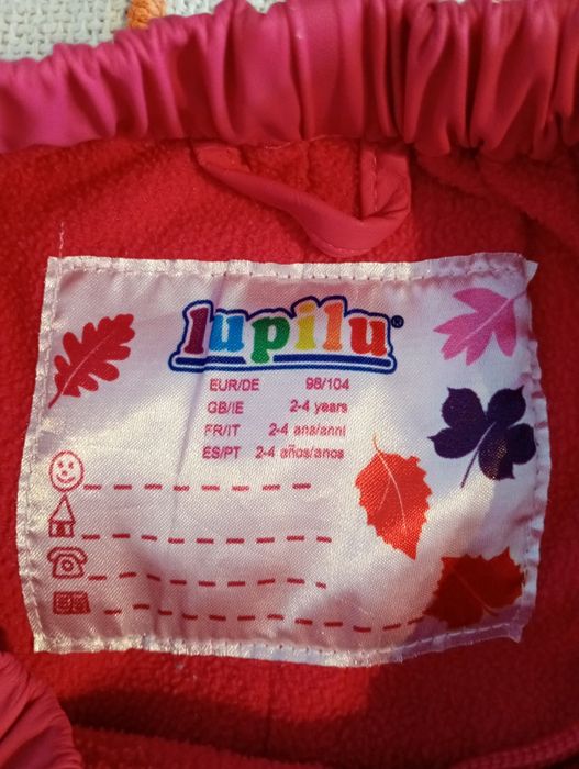Spodnie na śnieg lupilu 98/104 różowe ocieplane
