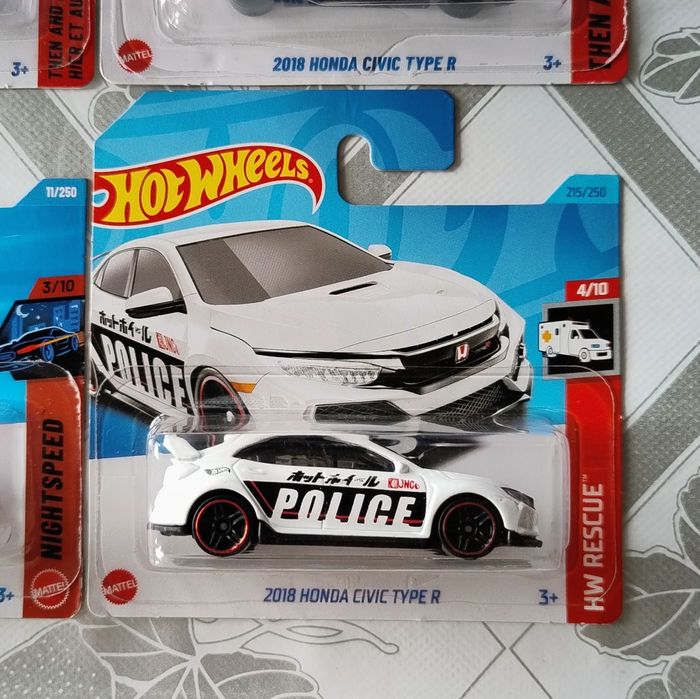 4×Hot Wheels 2018 Honda Civic Type R