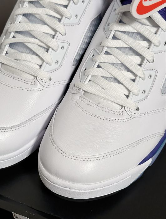 Оригінал Кросівки Air Jordan 5 Retro OG Grape Джордан білі шкіряні