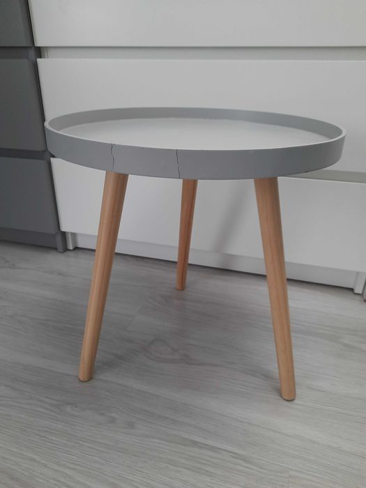 Stolik kawowy okrągły szary