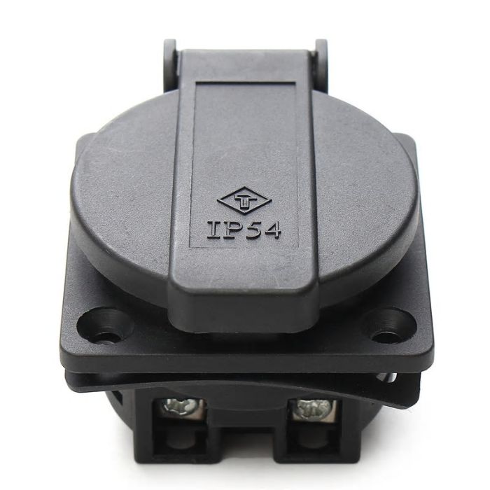 Tomada Industrial Preta AC IP54 à Prova de água