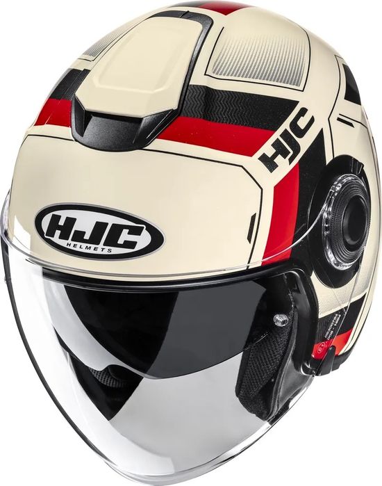 Kask otwarty HJC I40N VELU BEIGE/RED r. S beżowy czerwony