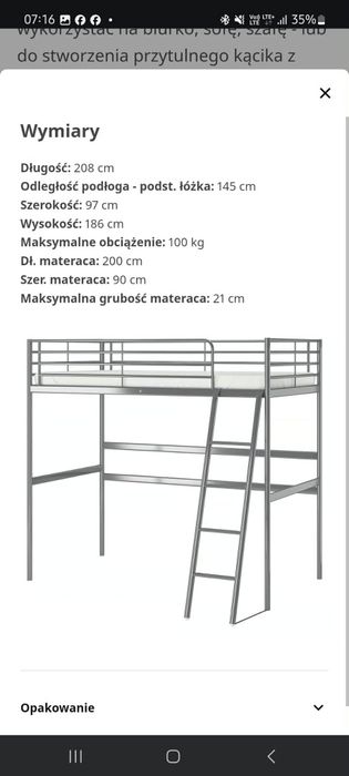 Łóżko piętrowe z biurkiem