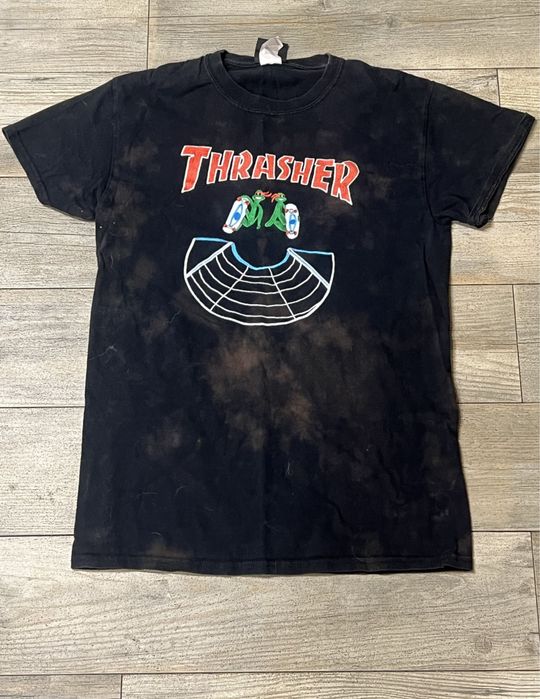 Вінтажна Thrasher Spider Dye t- shirt чорна tie-dye з павутиною S