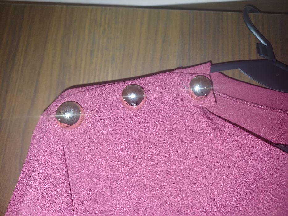 Sukienka solejka bordowa midi 38/40 (M/L) - Moda Włoska