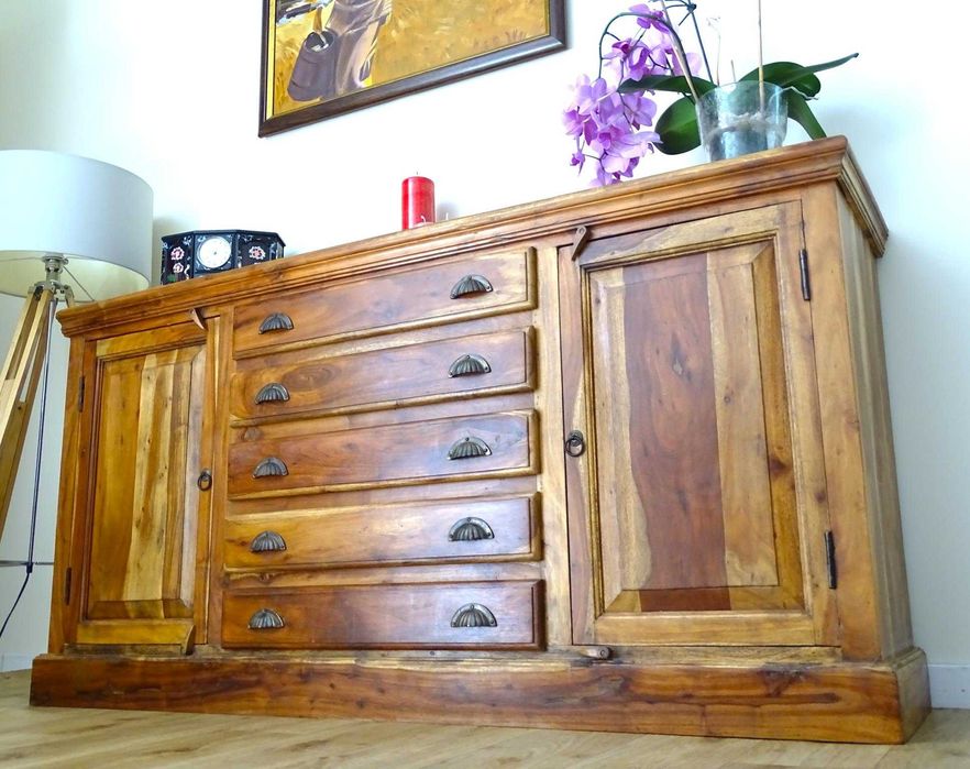 Kolonialna komoda / bieliźniarka z drewna egzotycznego - AlmiDecor
