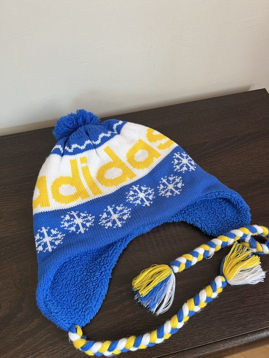 Adidas vintage dzianinowa Czapka Traper Lata 90-Te