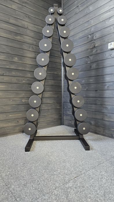 Гантельний ряд BLACK від 1 до 10 кг зі стійкою в комплекті. 110 кг