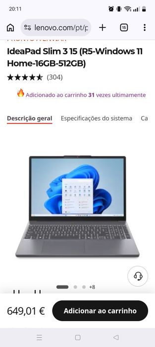 Portátil Lenovo novo