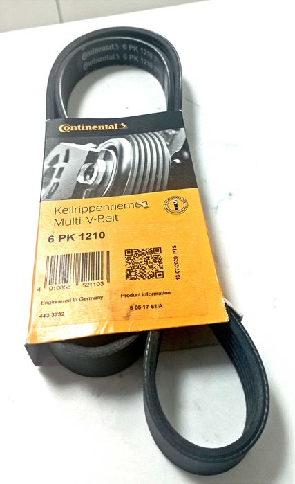 Ремень генратора поликлиновый (германия) CONTINENTAL 6 PK 1210