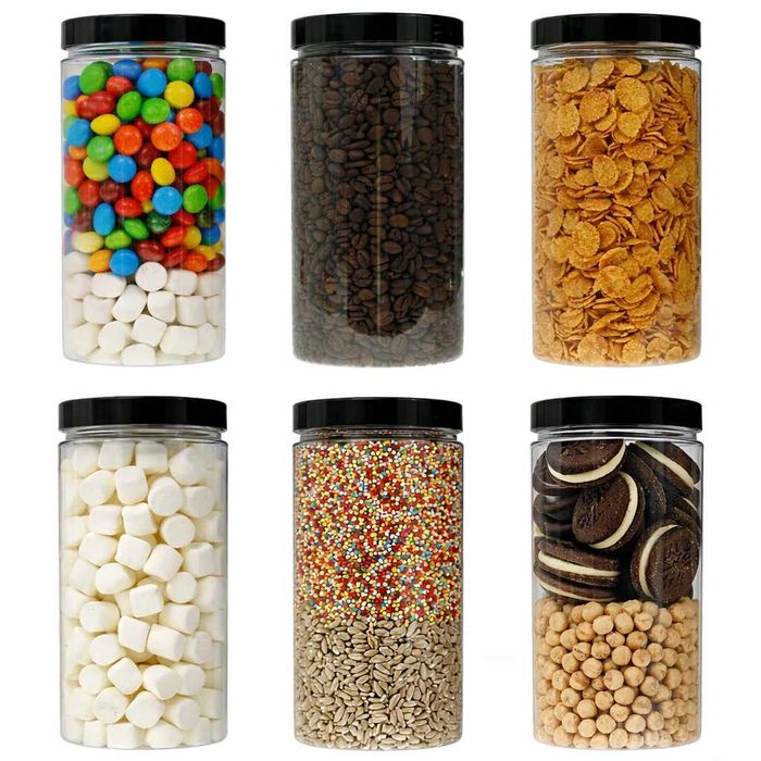 Pojemniki Na Żywność 1,5L 6 Szt Słoiki PET Na Makaron Przyprawy
