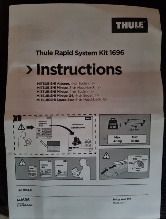 Sistema de Fixação Barras Thule